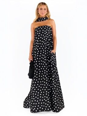 Show Me Your Mumu Tinsley Polka Dot Strapless Tube Maxi Dress Sz M MSRP $248